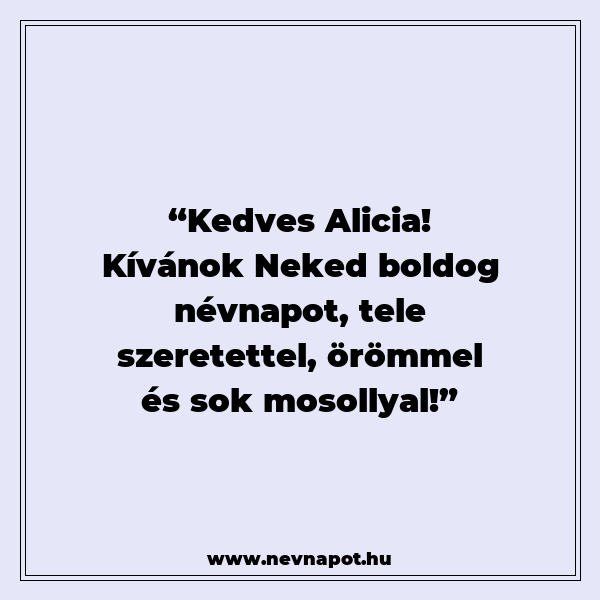 Alicia névnapi köszöntők