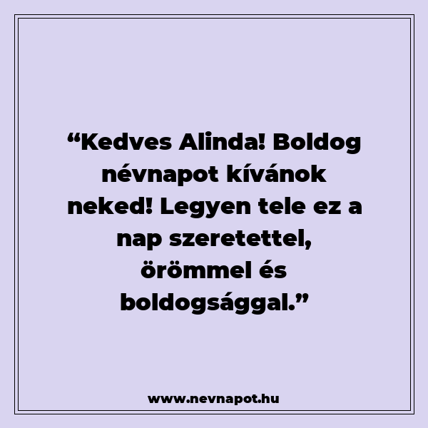 Alinda névnapi köszöntők