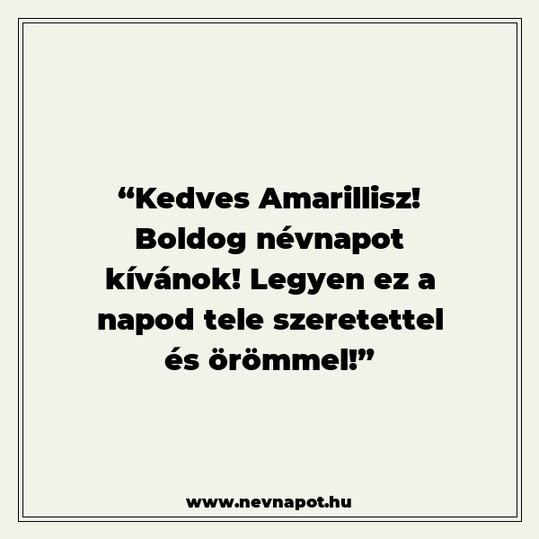 Amarillisz névnapi köszöntők