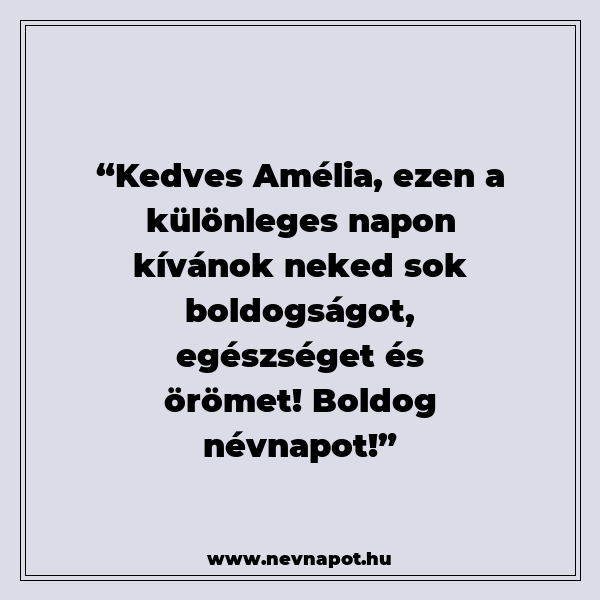 Amélia névnapi köszöntők