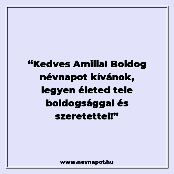 Amilla névnapi köszöntők