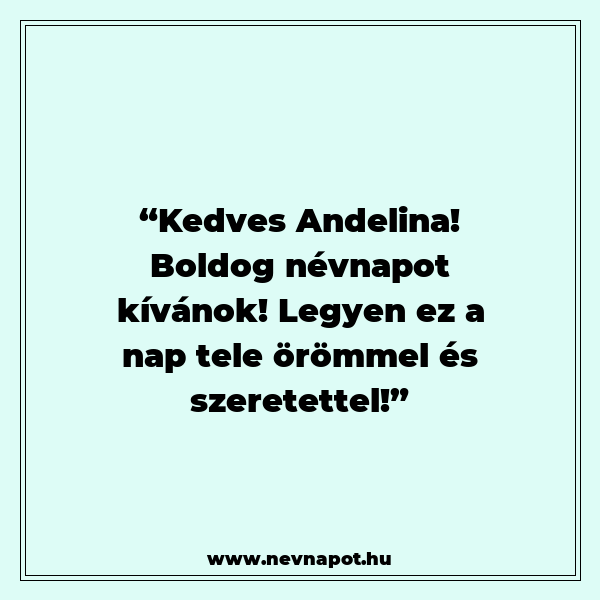 Andelina névnapi köszöntők