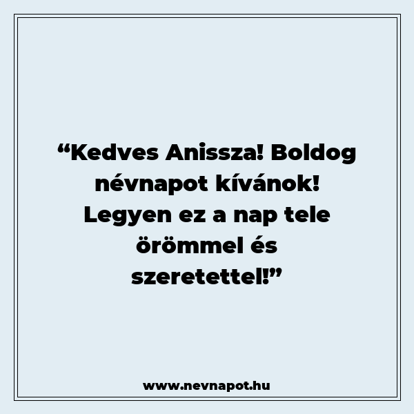 Anissza névnapi köszöntők