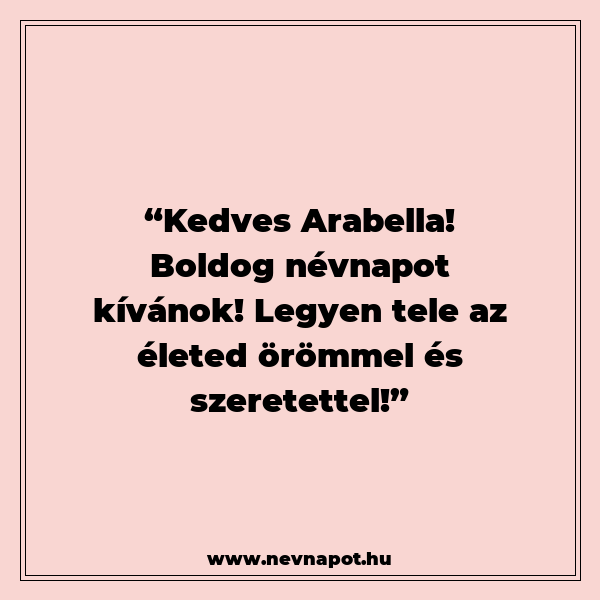 Arabella névnapi köszöntők