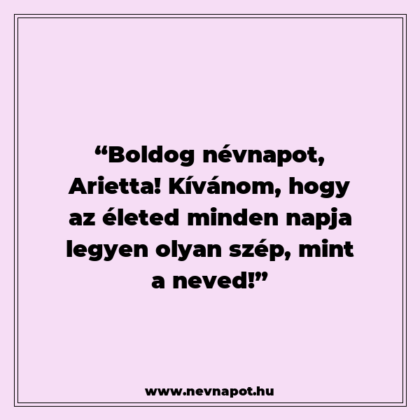 Arietta névnapi köszöntők