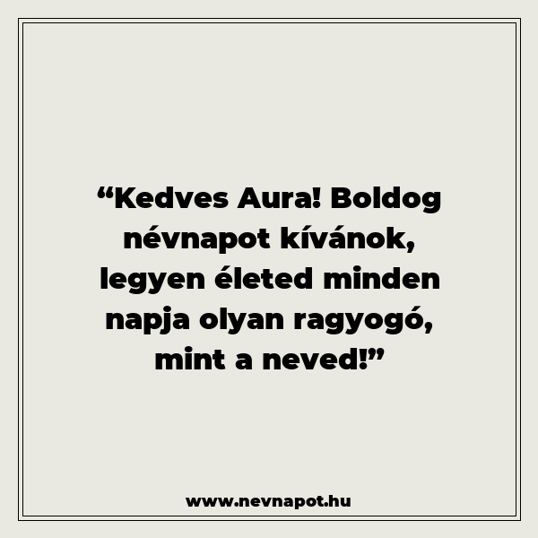 Aura névnapi köszöntők