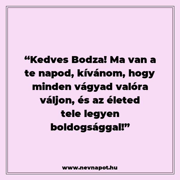 Bodza névnapi köszöntők