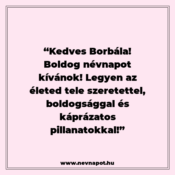 Borbála névnapi köszöntők