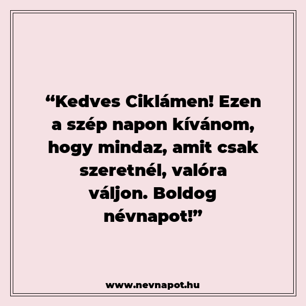 Ciklámen névnapi köszöntők