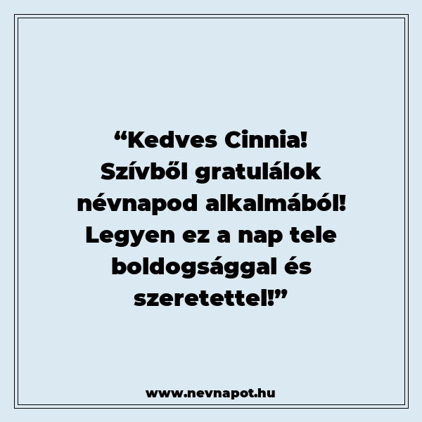 Cinnia névnapi köszöntők
