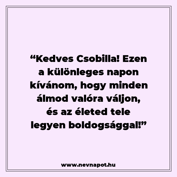 Csobilla névnapi köszöntők