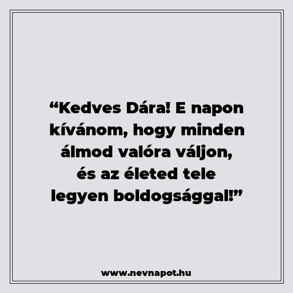 Dára névnapi köszöntők