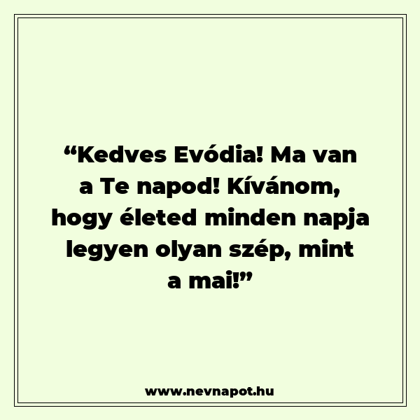 Evódia névnapi köszöntők