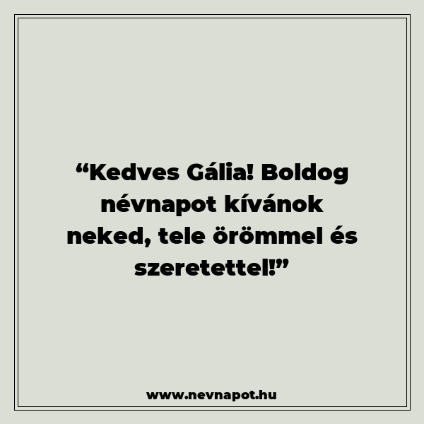 Gália névnapi köszöntők