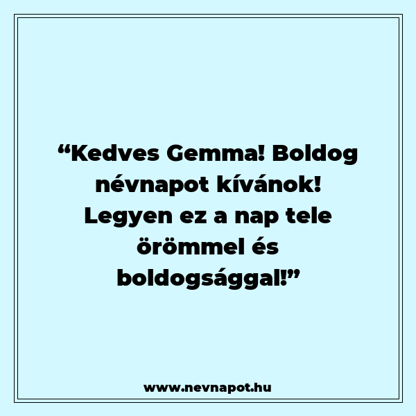 Gemma névnapi köszöntők