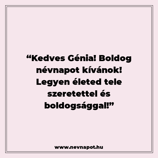 Génia névnapi köszöntők