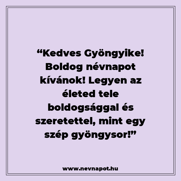 Gyöngyike névnapi köszöntők