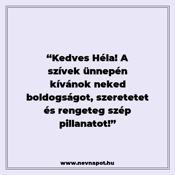 Héla névnapi köszöntők