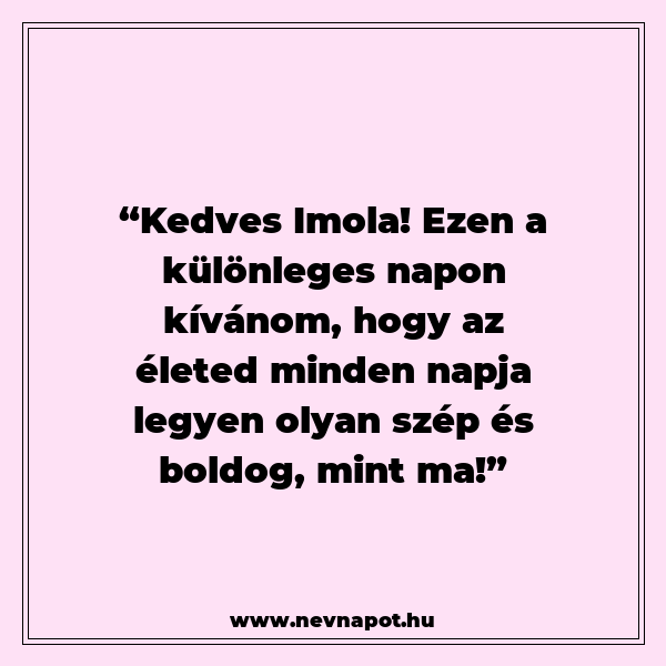 Imola névnapi köszöntők