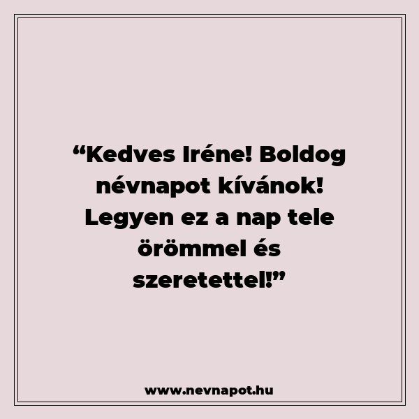 Iréne névnapi köszöntők