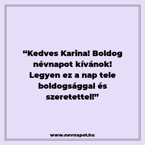 Karina névnapi köszöntők