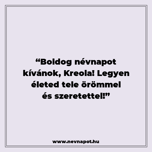 Kreola névnapi köszöntők