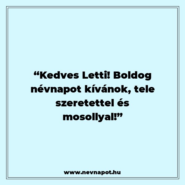 Letti névnapi köszöntők