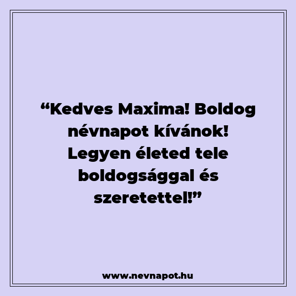 Maxima névnapi köszöntők