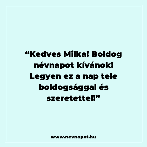 Milka névnapi köszöntők