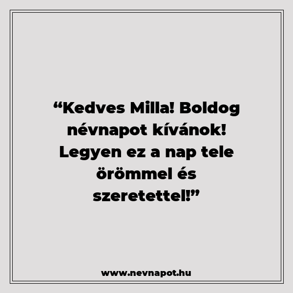 Milla névnapi köszöntők