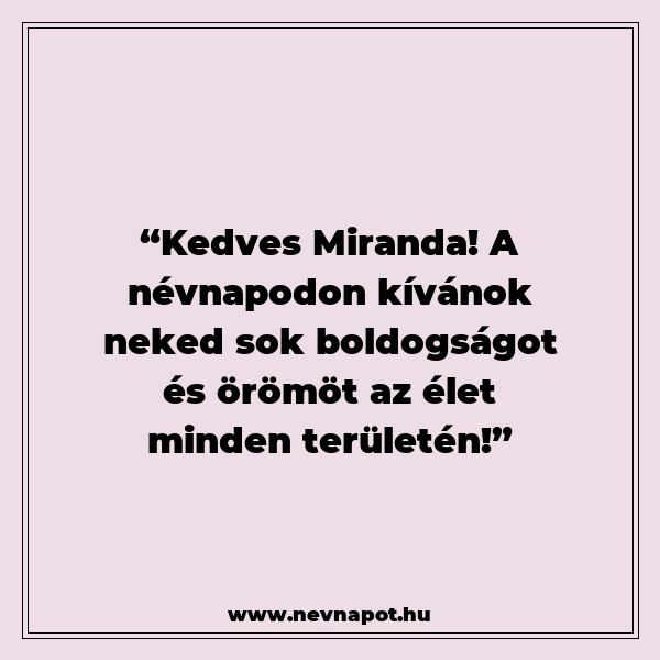 Miranda névnapi köszöntők