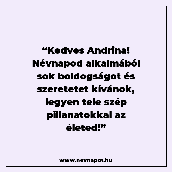 Andrina névnapi köszöntők
