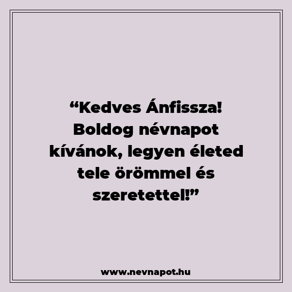Ánfissza névnapi köszöntők