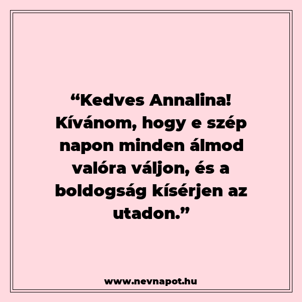 Annalina névnapi köszöntők