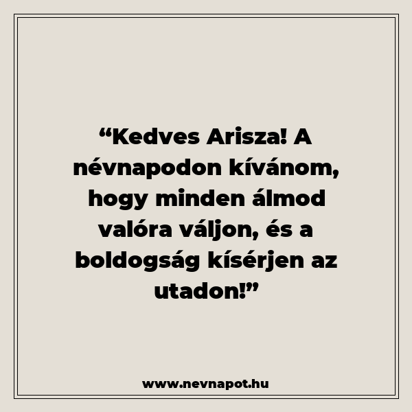 Arisza névnapi köszöntők