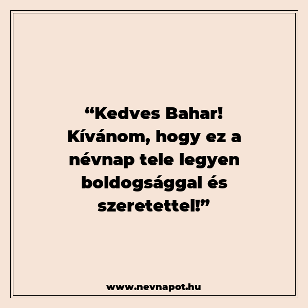Bahar névnapi köszöntők