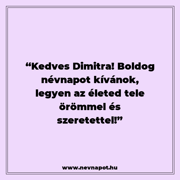 Dimitra névnapi köszöntők