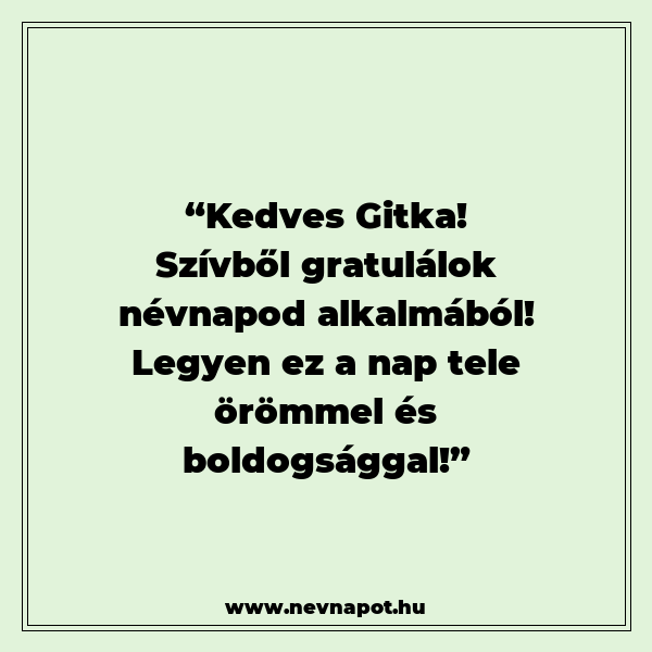 Gitka névnapi köszöntők