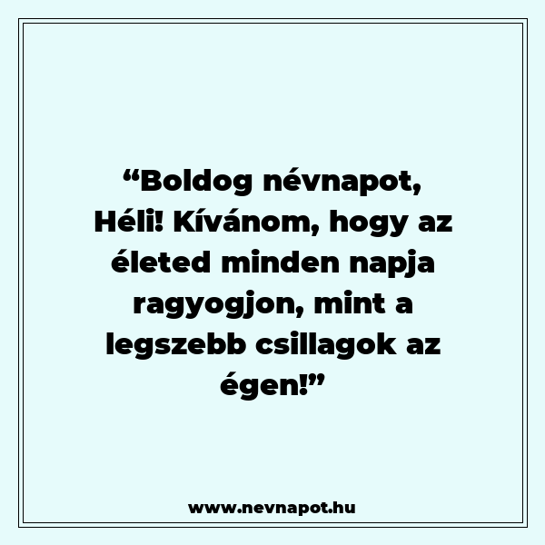 Héli névnapi köszöntők