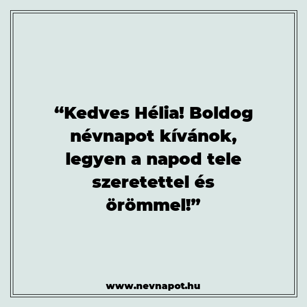 Hélia névnapi köszöntők
