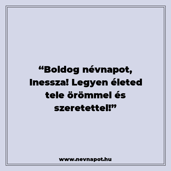 Inessza névnapi köszöntők