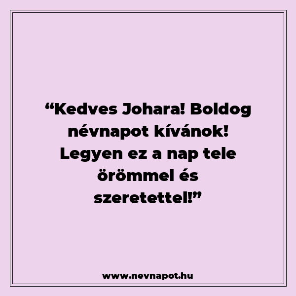 Johara névnapi köszöntők