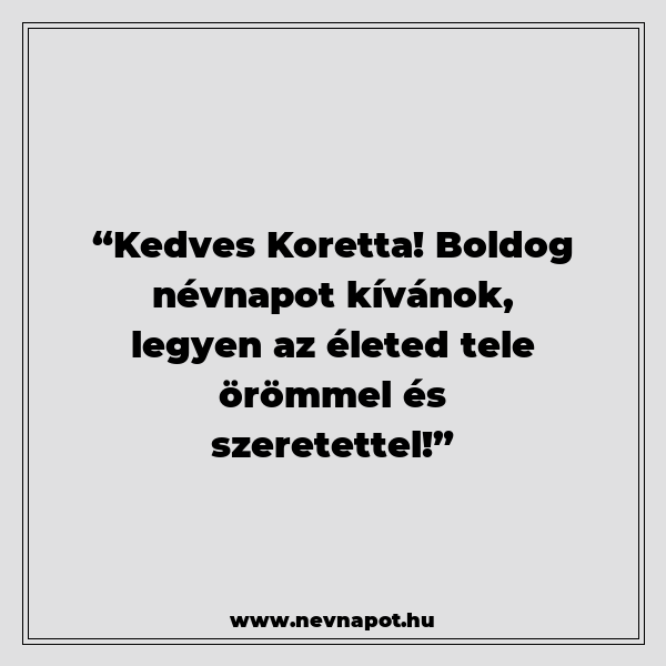 Koretta névnapi köszöntők