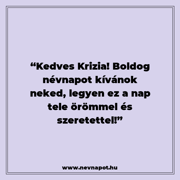 Krizia névnapi köszöntők