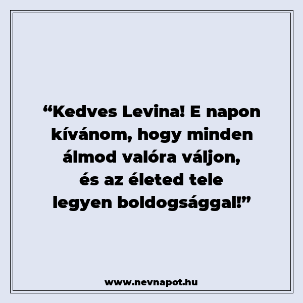 Levina névnapi köszöntők
