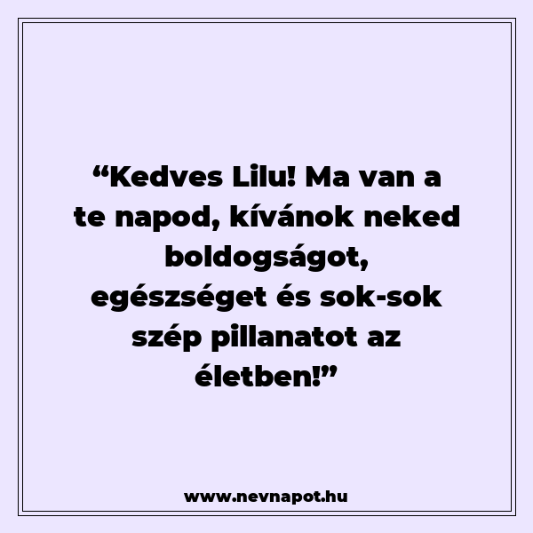 Lilu névnapi köszöntők