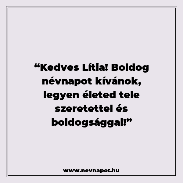 Lítia névnapi köszöntők