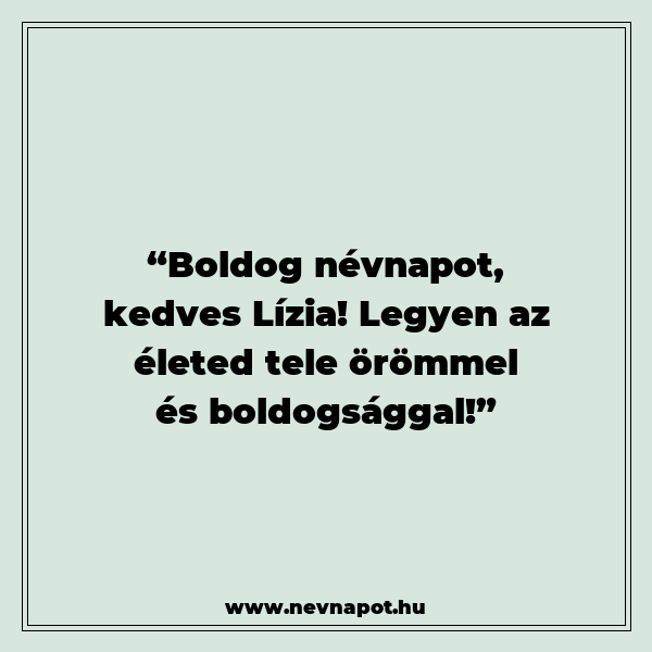 Lízia névnapi köszöntők