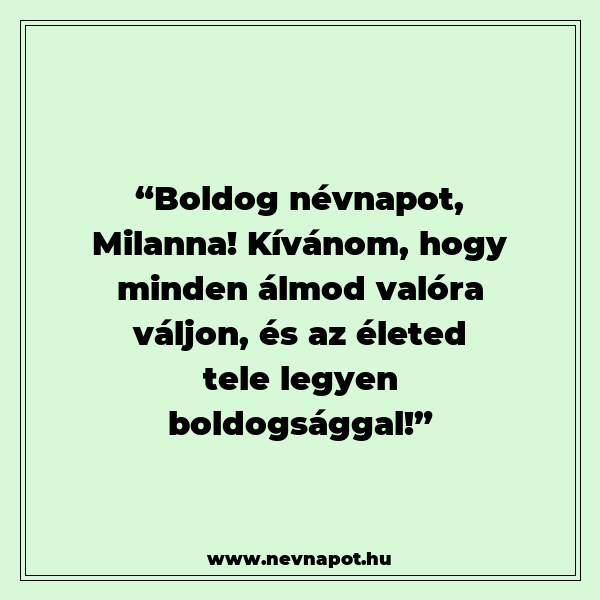 Milanna névnapi köszöntők