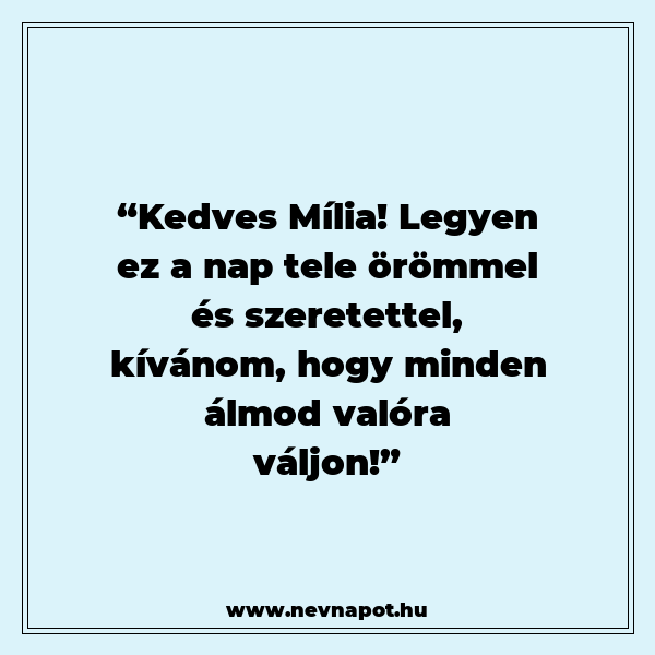 Mília névnapi köszöntők